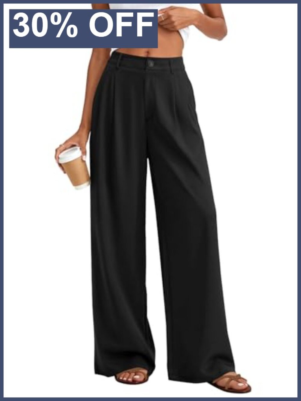 Wide Leg Palazzo Pants High Waisted Polka Dot Lightweight Flowy Trousers